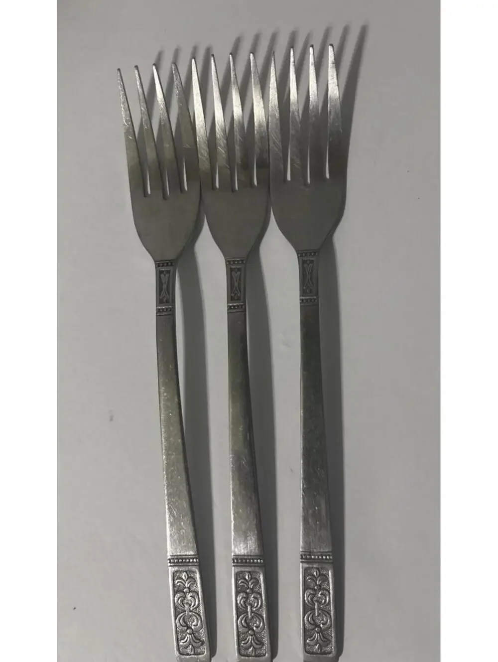 Korea Imperial Stainless Steel Long Forks Set of 3 Made In Korea Vintage 7.5”